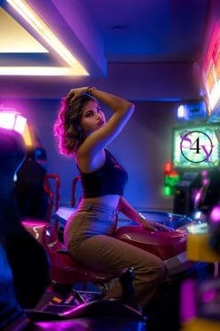 Woman dancing in a strip club